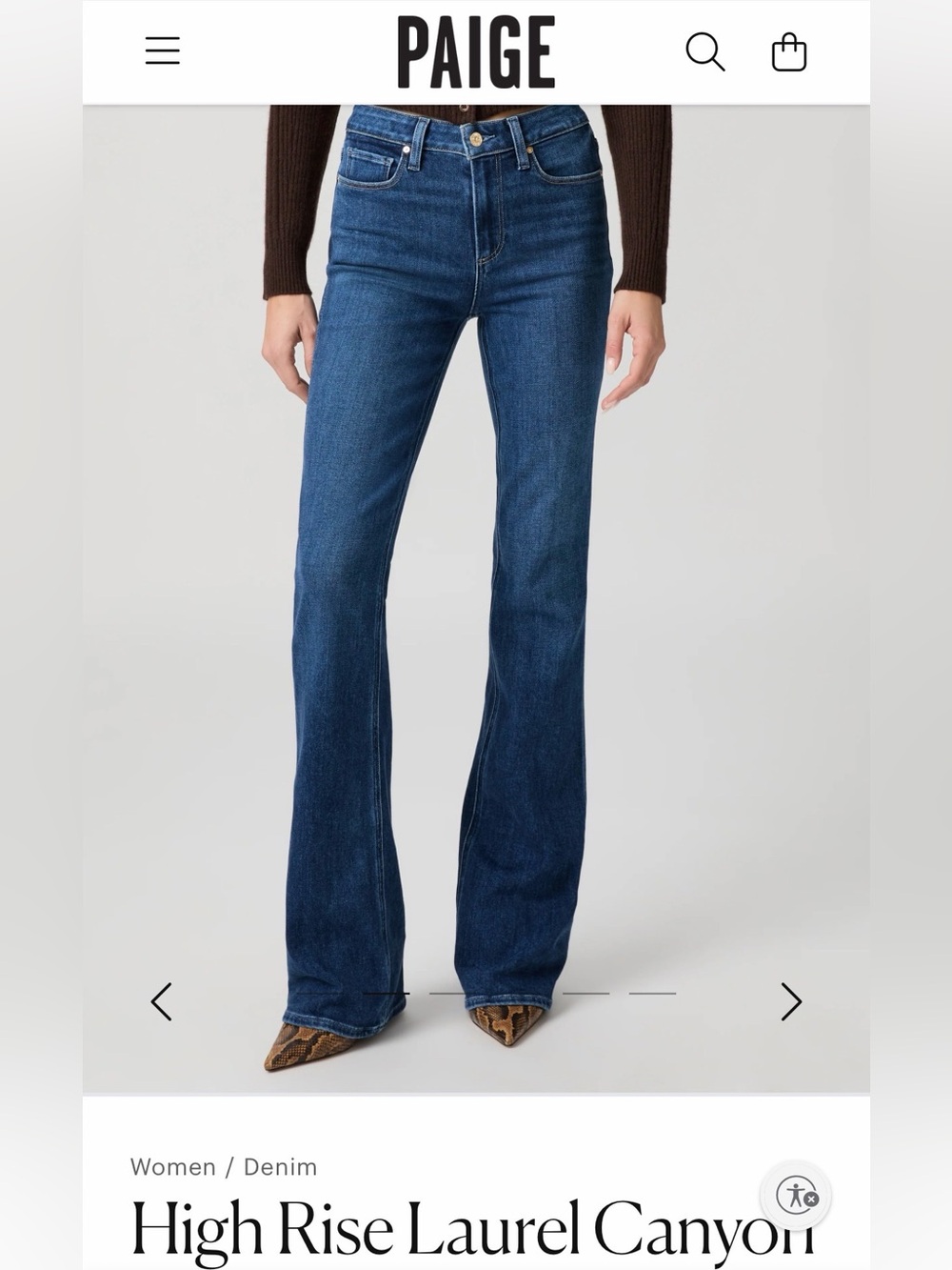 PAIGE Laurel Canyon Medium Blue Flared Jeans
